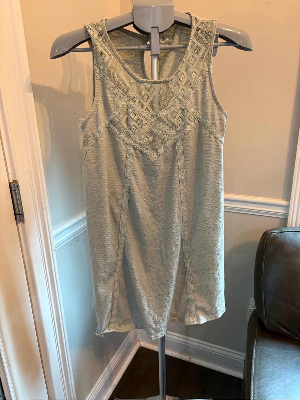 Soft Embroidered light sage green dress